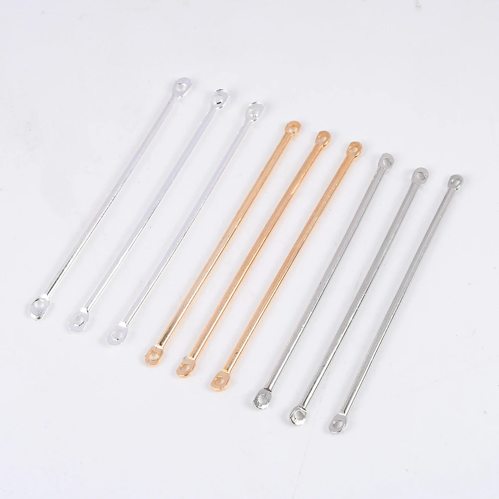 

50Pcs/Lot 15-40mm Double Cylinder Bar Earrings Connecting For Jewelry Making Supplies Earring Pins Findings DIY Accessories