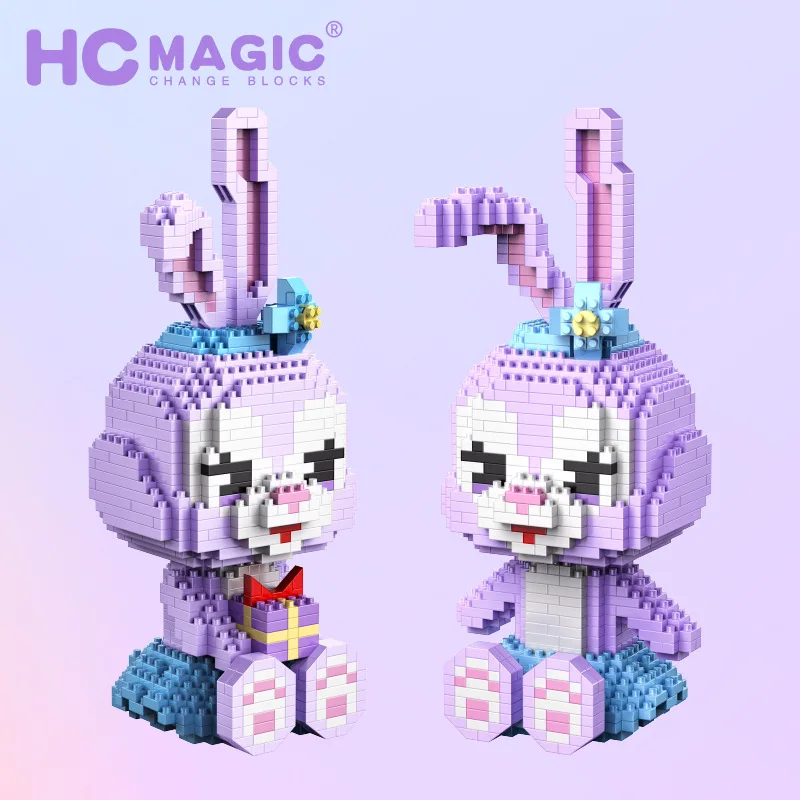 2020 Новая игрушка конструктор модель из мультфильма пурпурный кролик два дизайна