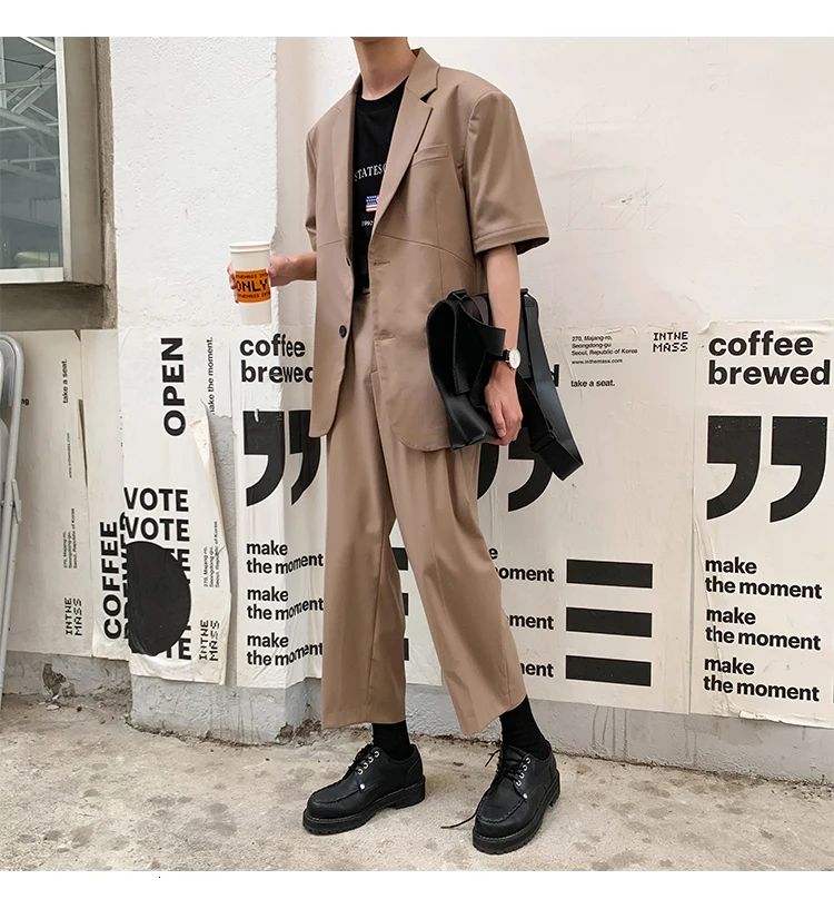 Летняя новая Корейская версия свободного кроя Harajuku тренд студенческий Бизнес Повседневный съемный блейзер с рукавами