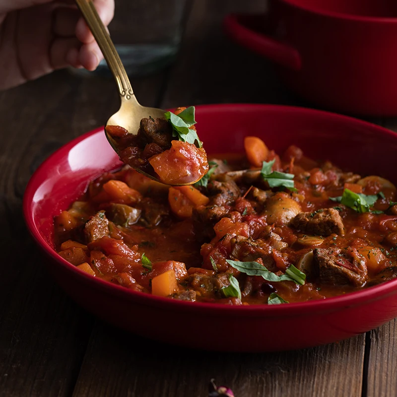 Роскошные наборы керамической посуды с Красной глазурью кухонная утварь