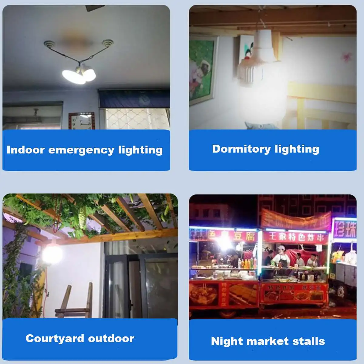 

100W Camping Light Outdoor Solar LED Bulb Lights Battery Charge Portable LED Lantern Light Home Night Market Tent Lamp
