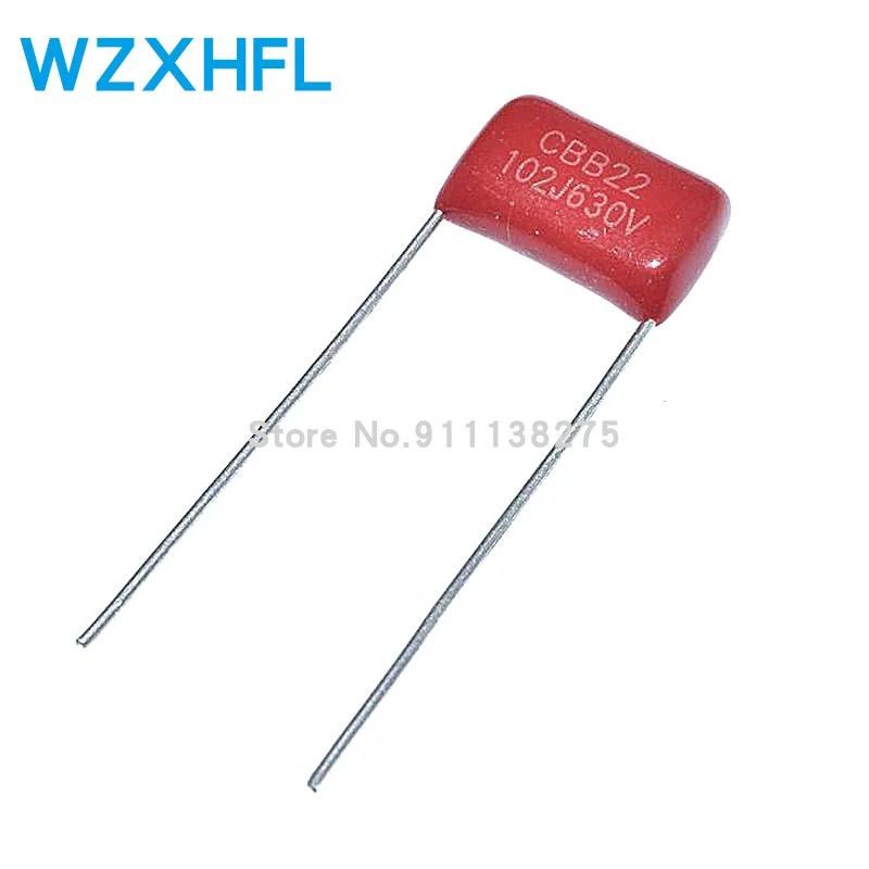 

10pcs CBB 102 630V 102J CBB13 0.001UF 1nF P15mm Metallized Polypropylene Film Capacitor
