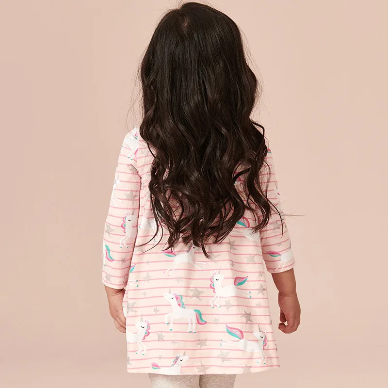 Детское осеннее платье с принтом единорогом | Детская одежда и обувь