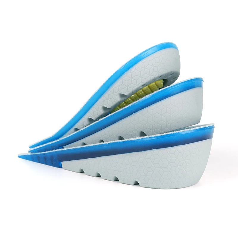 BANGNI Inner Heightened Insole TPE Jelly Gel Half Shoes Pad Invisible Massaging Feet1-3cm Lift Men Women Height Increase Insole
