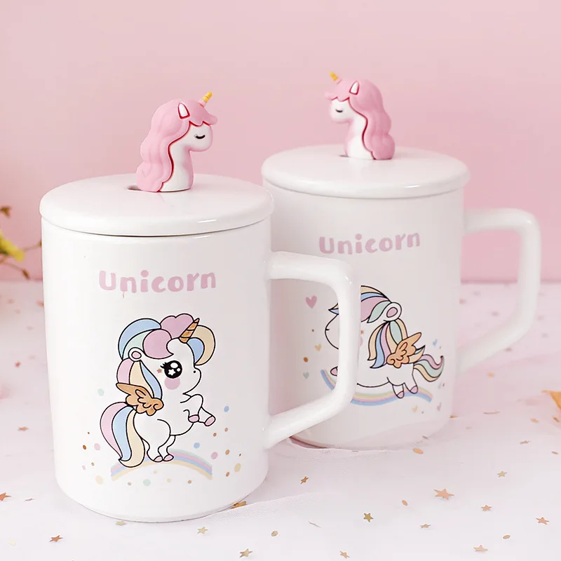 Мультяшный милый Единорог девушка сердце чашка для завтрака керамические кружки