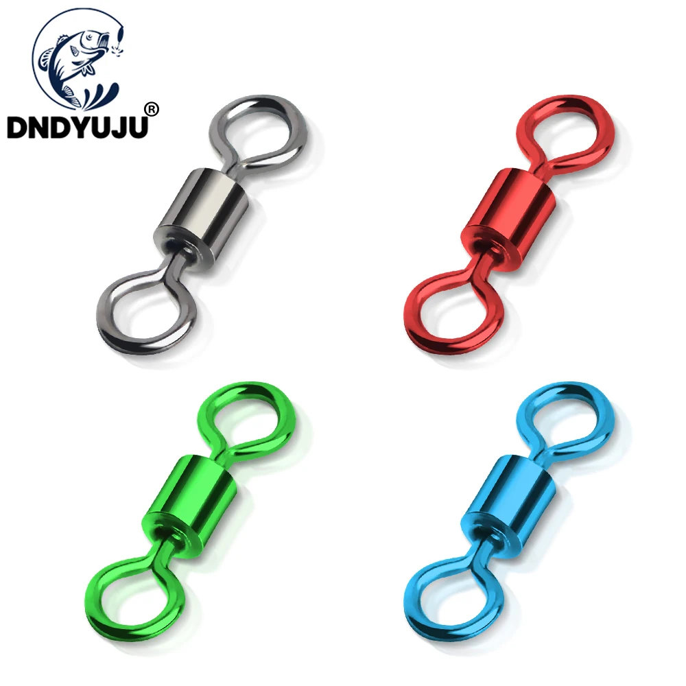 

DNDYUJU 40Pcs 3Colors Ball Bearing Swivel Solid Rings Fishing Connector Ocean Boat Fishing Hooks