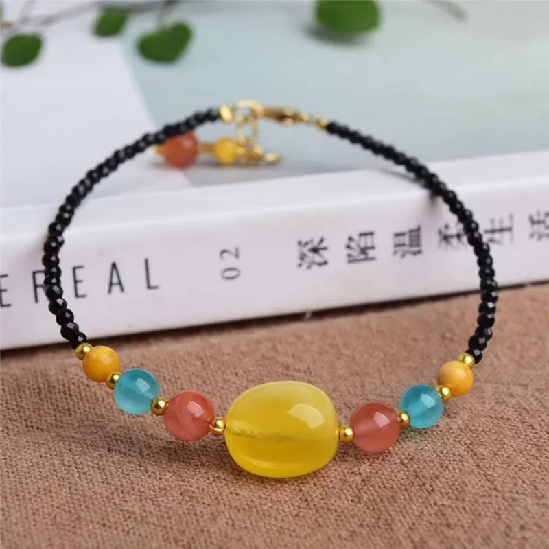 Целебный кристалл агат янтарный браслет для мужчин шпинель бусины Будда из