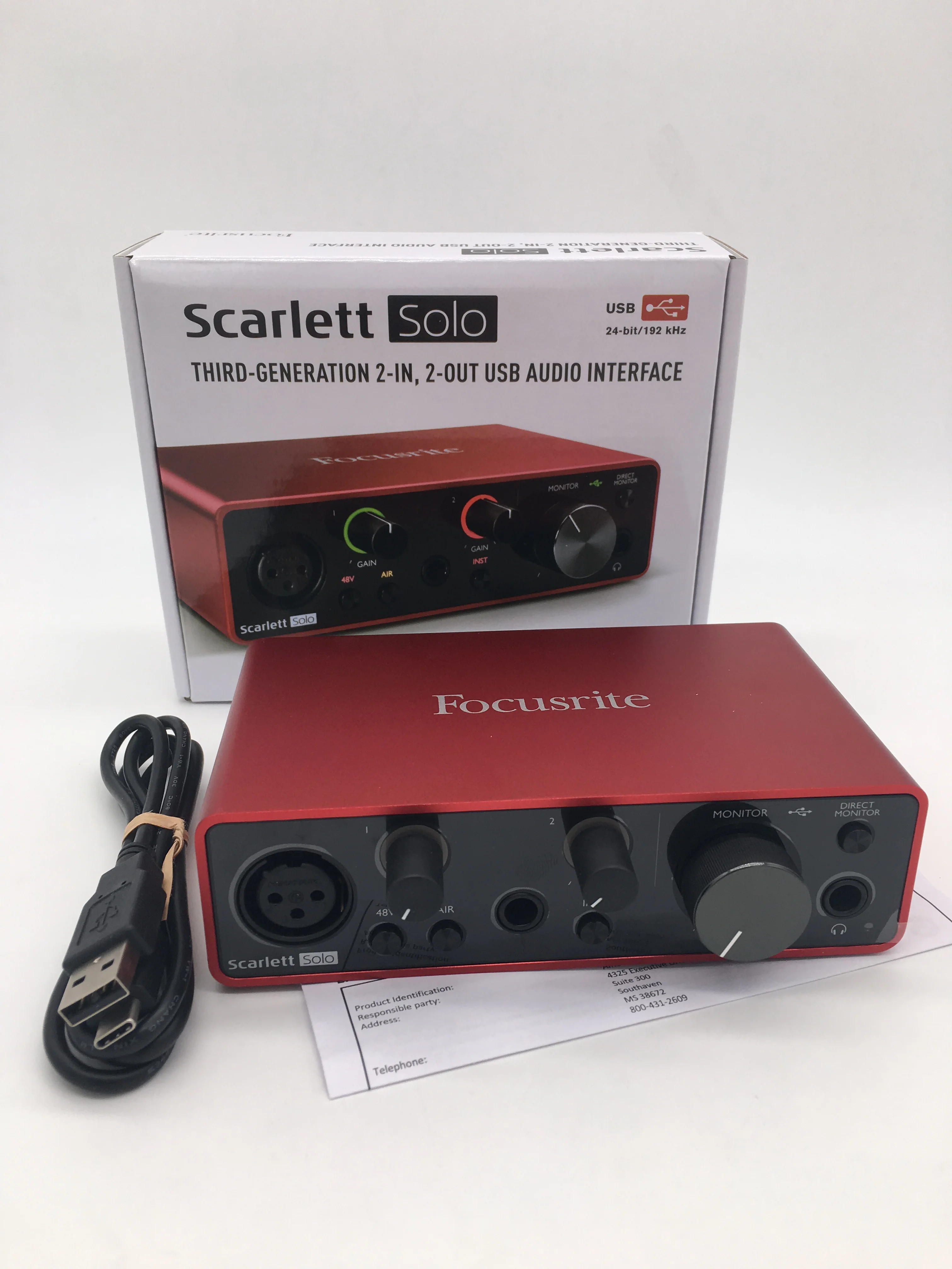 Модернизированный Focusrite Scarlett Solo 3rd gen USB аудио интерфейс звуковая карта 24 бит/192 кГц AD-конвертеры для записи микрофонной гитары