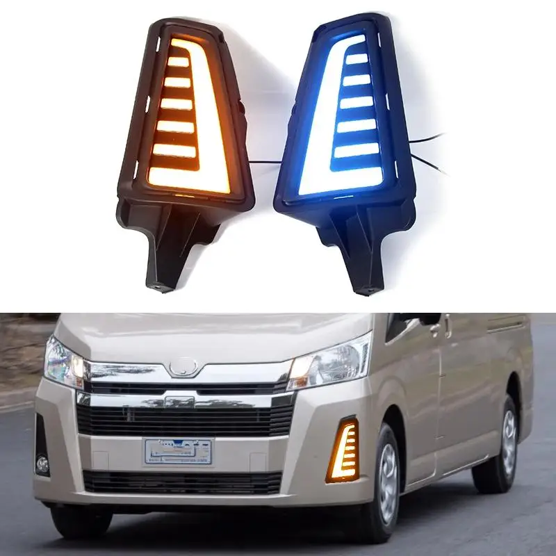 

LED DRL Daytime Running Light Front Bumper Fog Lamp w/ Turn Signal for Toyota Hiace 2019 2020
