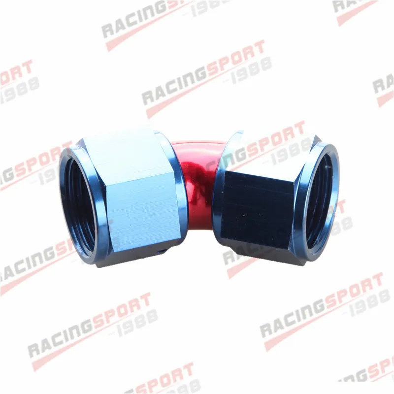 

45 Degree AN-12 AN12 To AN12 Female To Female Full Flow Adapter Black/Red-Blue