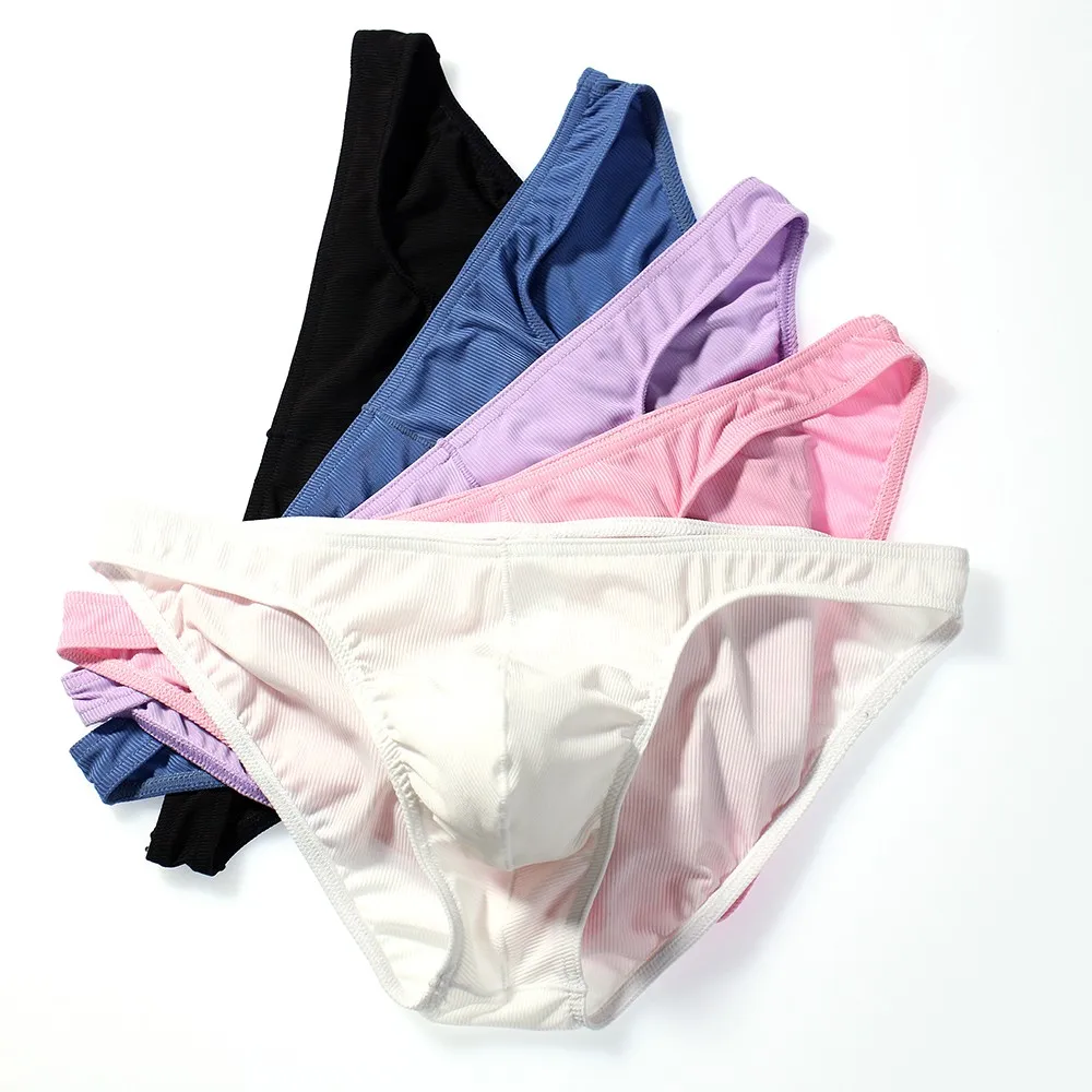 

New Men Sexy Screw Thread Breathable Briefs Underwear Underpants Boxer Briefs Solid Color Underpants