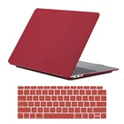 Жесткий защитный чехол для Apple Macbook Air 11 Air 13 Pro 13 Pro 15 Macbook 12, матовый винно-красный чехол + кожа для клавиатуры США