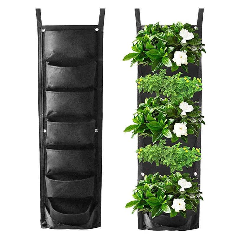 

NEW DESIGN Vertical Hanging Garden Planter Flower Pots Layout Waterproof Wall Mount Hanging Flowerpot Bag Indoor Outdoor Use