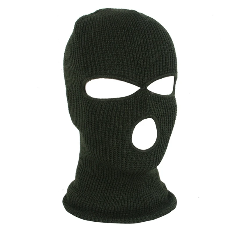 

3-Hole Knitted Full Face Cover Ski Winter Warm Cycling Neon Solid Color Balaclava Mask Hat Halloween Party Cosplay Cap Men Women