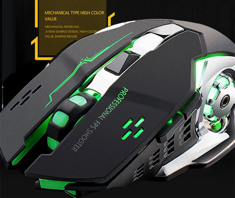 Горячая Распродажа соревнований Беспроводная заряжаемая 1600 DPI 6 кнопок подсветка