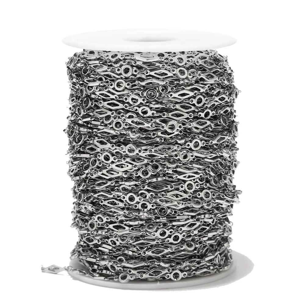 Цепочка из нержавеющей стали призматическая круглая цепь шириной 4 мм сделай сам