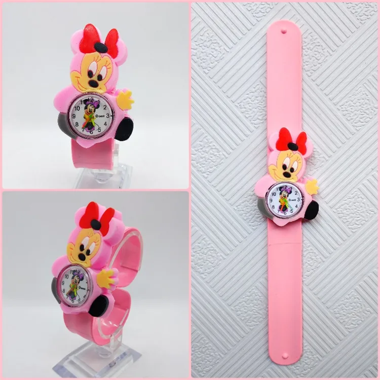 Mickey 1 - Pink Детские часы Relogio Infantil, детские часы с мультяшными животными, водонепроницаемые резиновые кварцевые детские часы для девочек и мальчиков, детские часы для малышей - Цвет: Mickey 1 - Pink