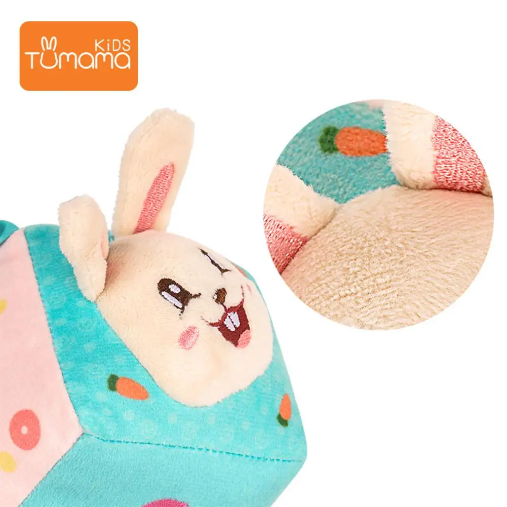 

0-1 Year Old Baby Toy Baby Three-Dimensional Square Cloth Ball Baby Plush Toy Sounding Bell Baby Rattle