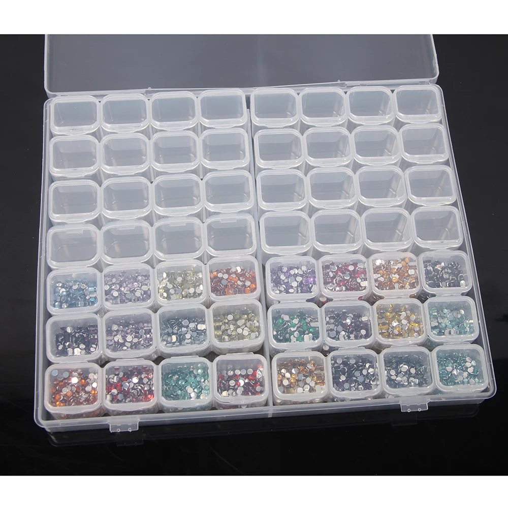Пластиковый ящик для хранения с 56 отделениями наборы алмазной живописи предметы