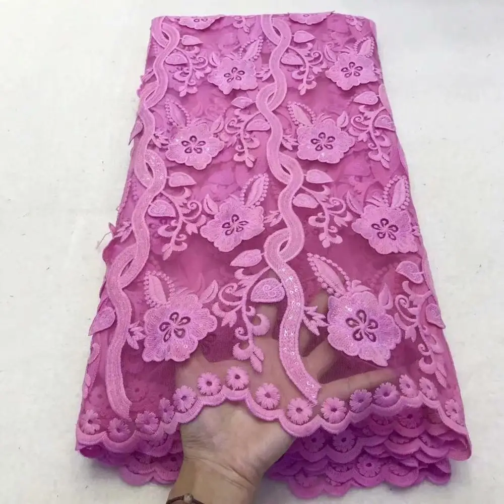 

Cheap Multicolor Tissue Milk Silk Lace Fabric African Laces Fabrics With Sequins Nigerian Milk Fiber Lace Fabric For Sewing AW-1