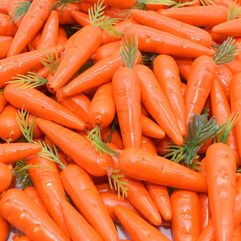 

25/50 Pcs Carrots Mini Artificial Plastic Foam Fruits and Vegetables Wedding Simulation Carrot Easter Day Kitchen Decoration