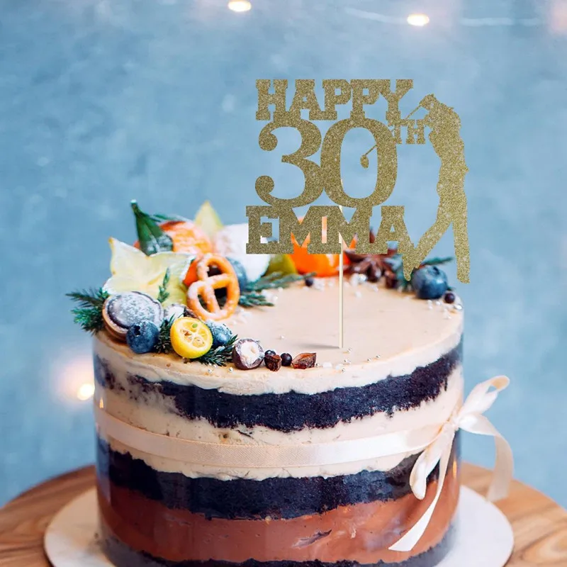 Personalised golf birthday cake topper with name and age/Golf themed party decor/Custom 30th 40th 50th decoration | Дом и сад