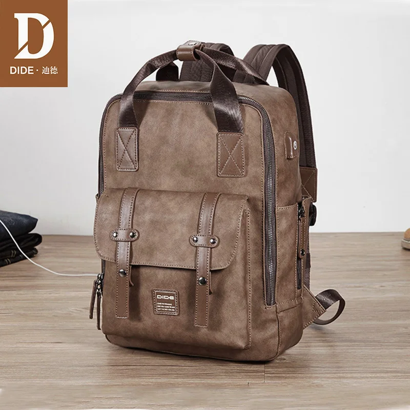 Мужской Дорожный рюкзак DIDE с USB разъемом ранцы для ноутбука 14 и 15 дюймов школьные