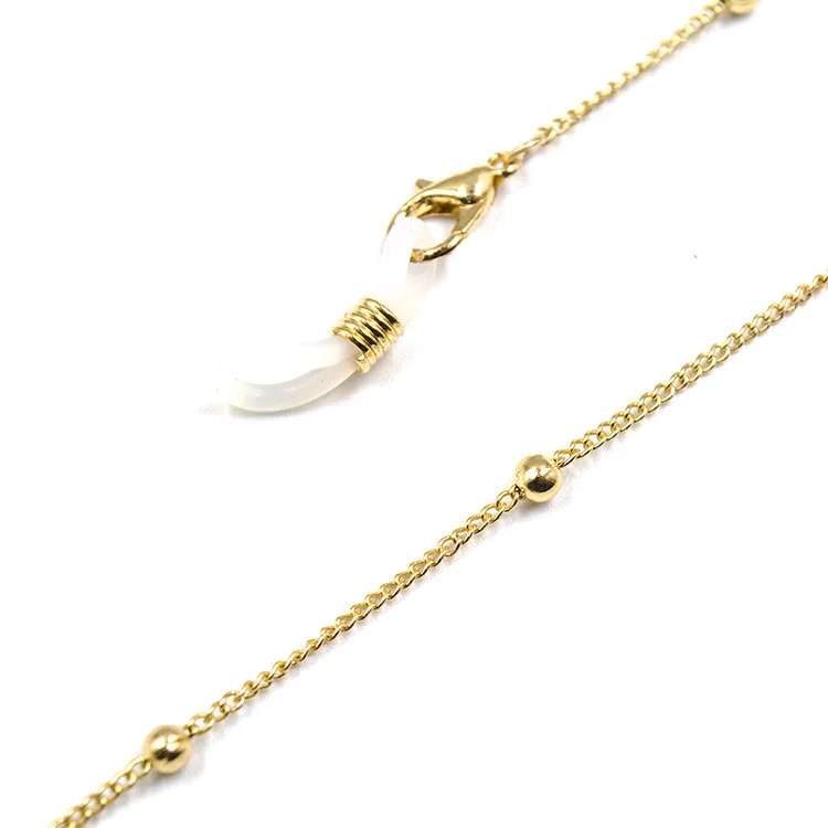 Простая золотая бусина клипса цепочка для очков Шея висящая анти капля