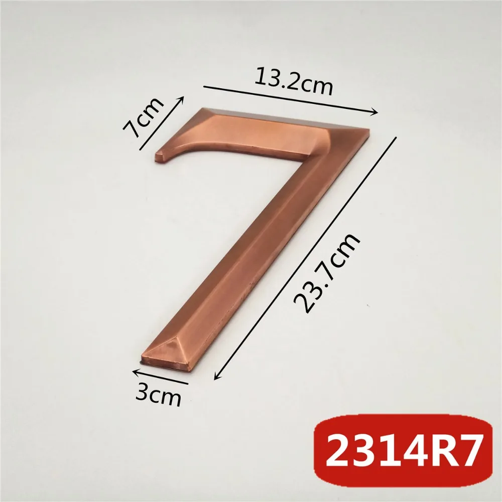 23cm Big Size 3D Digits Door Numeral Plate Plaque Sign Sticker With Self-adhesiv for door waterproof Plastic House Number