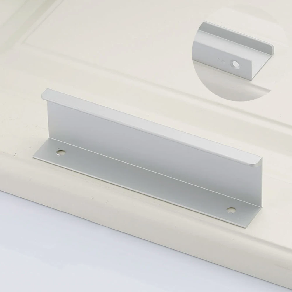 Серебряная скрытая ручка шкафа из алюминиевого сплава кухонный шкаф тянет ящик