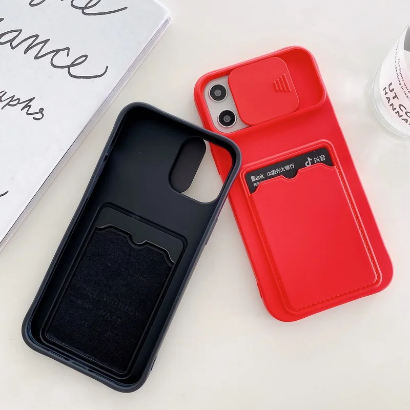 

Slide Camera Lens Protection Case For iPhone 12 Pro Max iPhone 11 Pro Max XS XR 7 8 Plus Soft Silicone Shockproof Case Cover