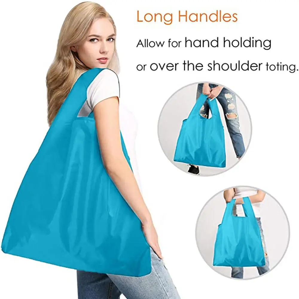

5PCS Shopping Bag Eco-friendly Foldable Storage Bags Recycle Handbag Travel Tote Reusable Portable Shoulder Handbag