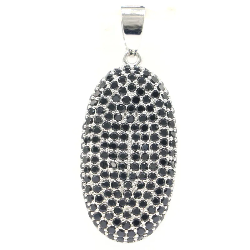 40x16 мм великолепный свадебный серебряный кулон невесты с черным сапфиром Для