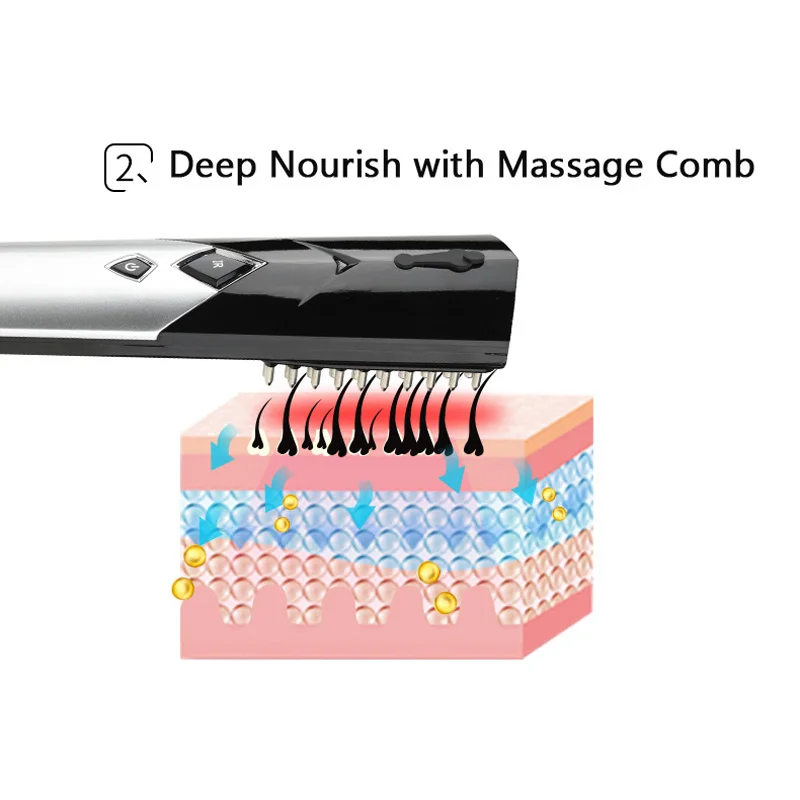 Электрическая массажная расческа Вибрационный массажер технология холодного