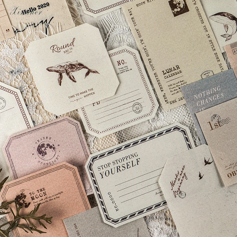 

XINAHER 15pcs/lot Label Note Craft Paper Junk Journal Planner Card Scrapbooking Vintage Decorative Tag DIY Craft Photo Album