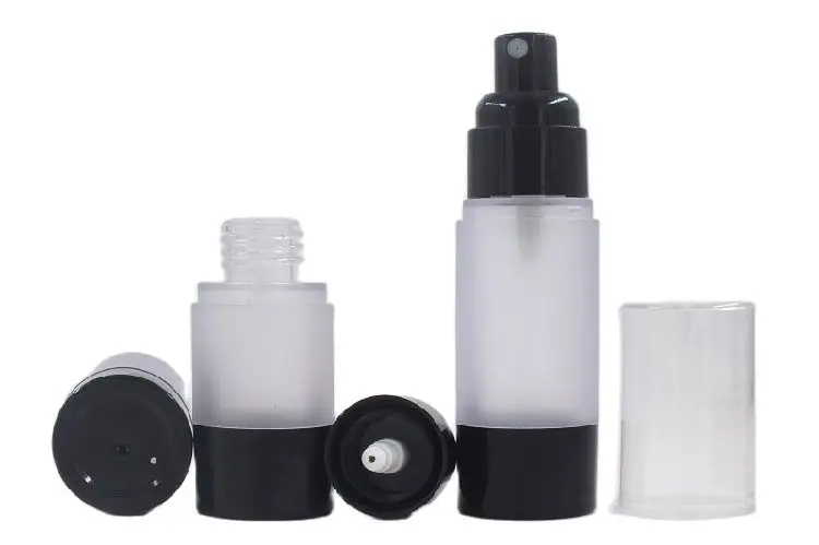 15 мл матовый черный пластиковый безвоздушный флакон