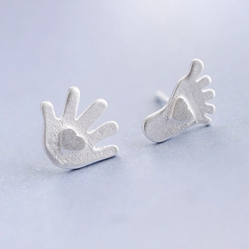 Однотонные серьги гвоздики из стерлингового серебра 925 пробы для женщин и