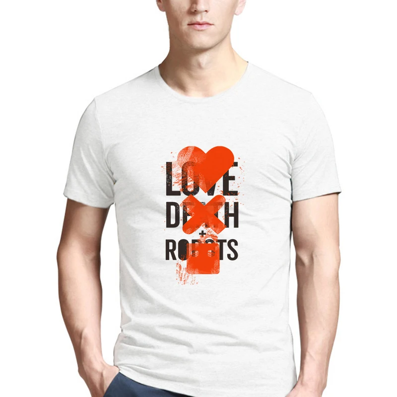 Необычная эксклюзивная новая мужская футболка топ с аниме Любовь смерти роботов модная коротким рукавом в