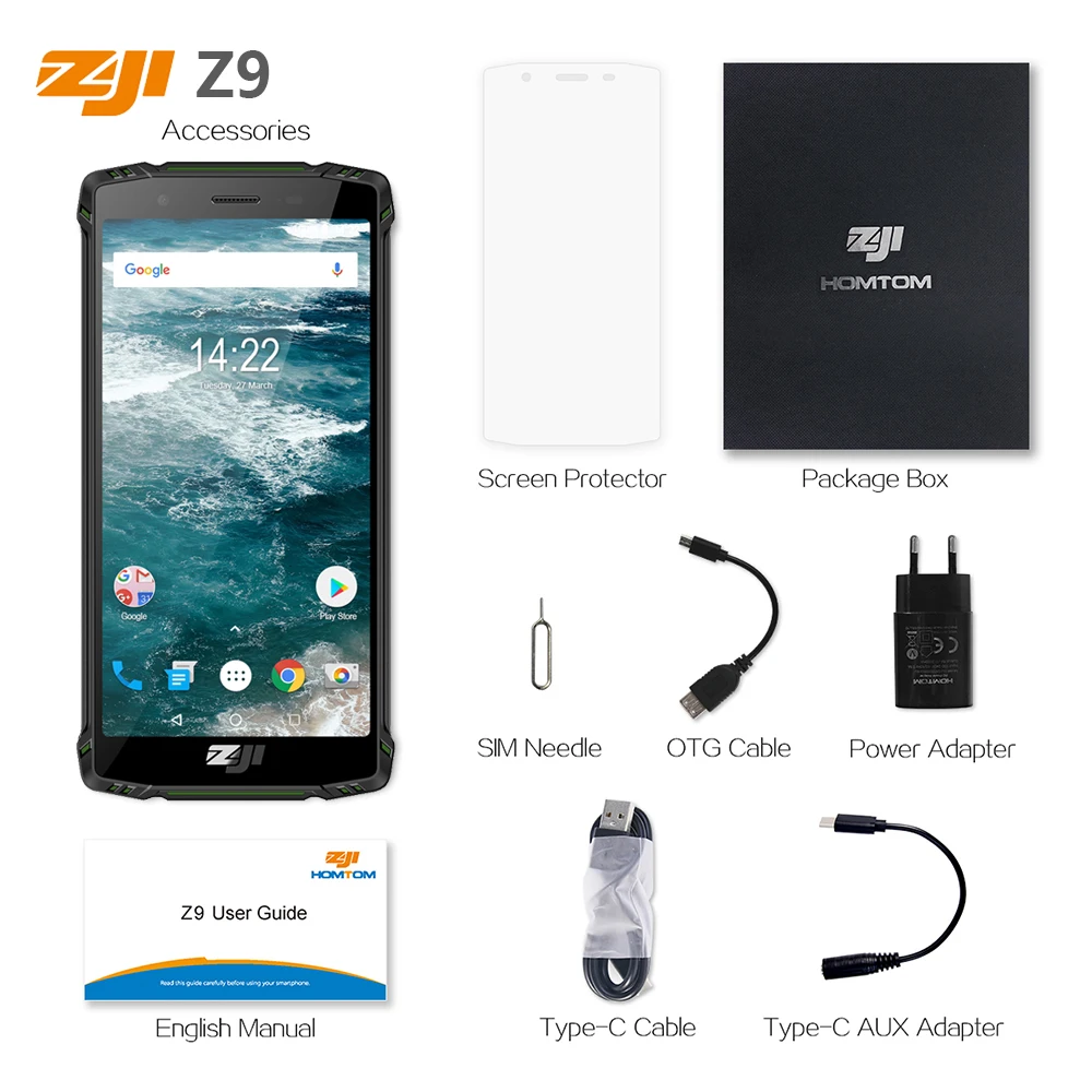 HOMTOM ZJI Z9 IP68 Helio P23 Android 8 1 смартфон 5 7 дюймов 6 ГБ 64 Гб 1440X720P 5500 мАч для распознавания