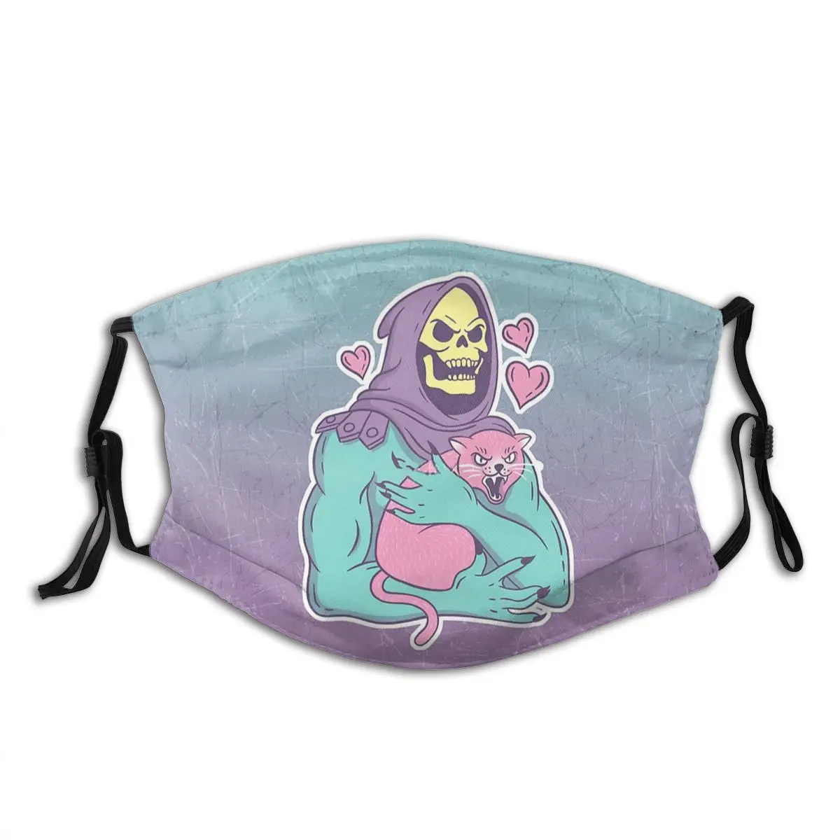 

Многоразовая модная маска для лица He-Man в форме кошки скелета, с фильтром, защита от ветра, холода, защита ушной петли, респиратор