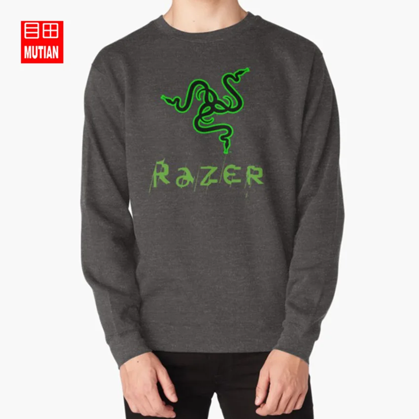 darkgrey-sweatshirt Толстовки с капюшоном с логотипом razer игровой компьютер razer - Цвет: darkgrey-sweatshirt