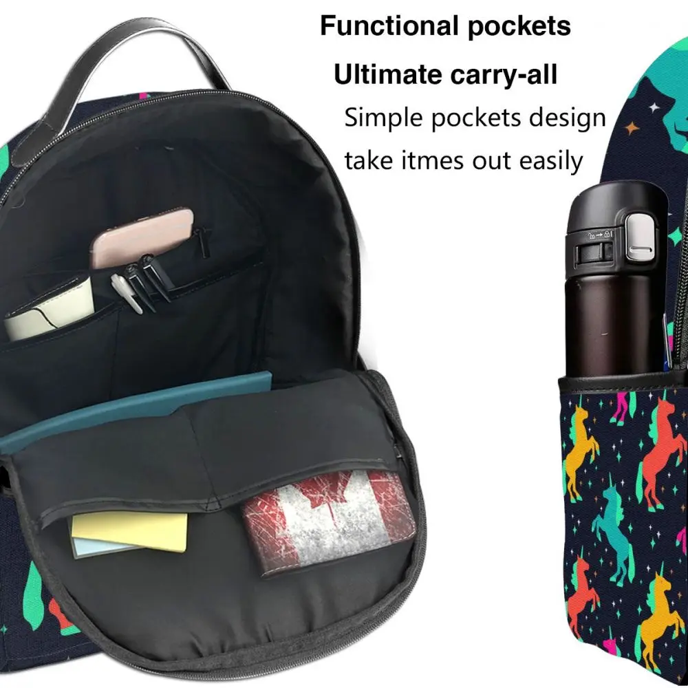 

Backpack Women Fashion Shoulder Bag Fantasy Unicorn Silhouette School Bag For Teenage Girl Boy Children Backpacks Travel Bag