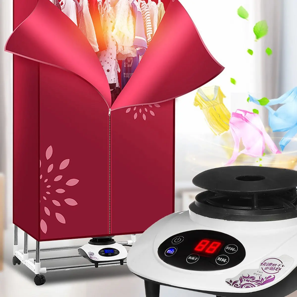Бытовая светодиодная сушилка для одежды быстросохнущая Портативная с теплым