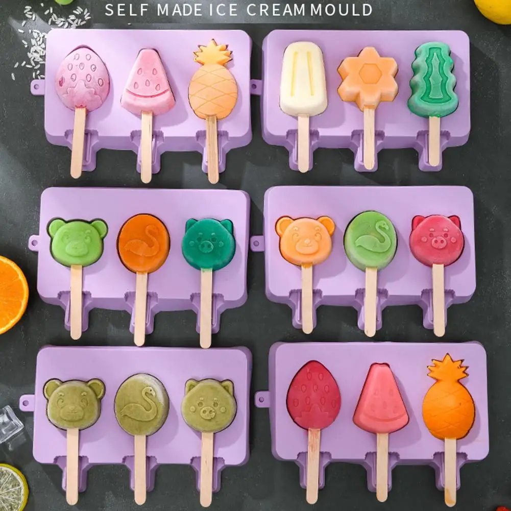 Красивая Милая силиконовая форма для мороженого с крышкой домашнего сделай сам |