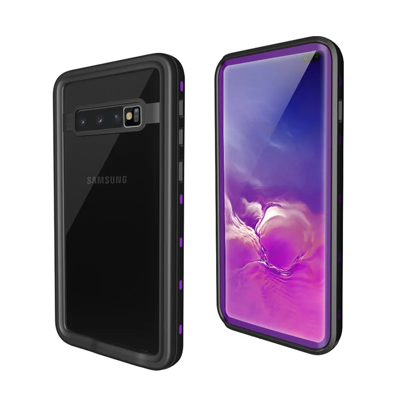 Фиолетовый SHELLBOX IP68 Водонепроницаемый чехол для samsung S10 Plus чехол водонепроницаемый полная защита подводный дайвинг противоударный Fundas - Цвет: Фиолетовый