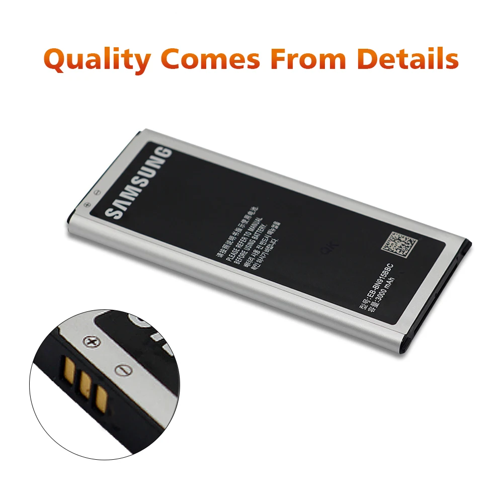 Original Battery For SAMSUNG N915 EB-BN915BBE 3000mAh For Samsung Galaxy Note4 Edge N915F N915G Replacement Phone Battery+ NFC