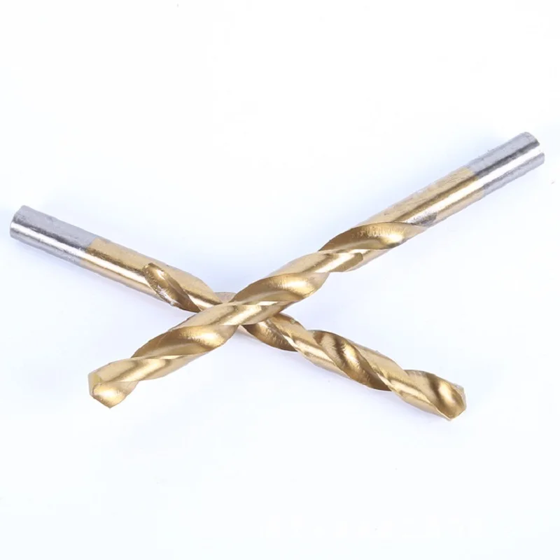 

13pc 1.5-6.5mm Round Shank Twist Drill Bit Set Titanium Coated Hole Cutter High Speed Steel Gun Drill Bit Woodworking Metal Tool