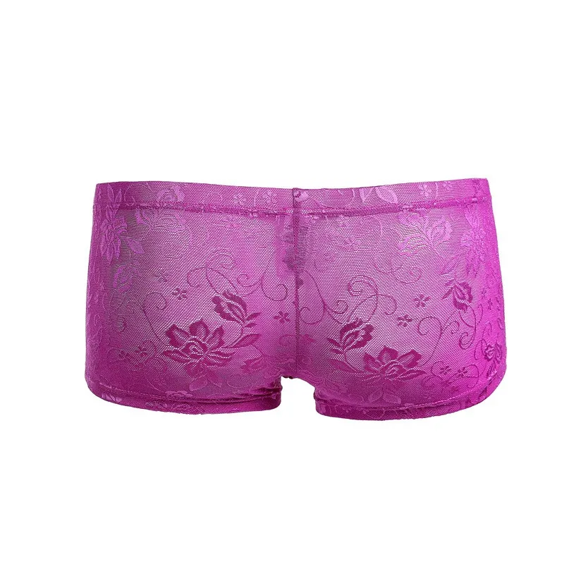 Мужское сексуальное нижнее белье с цветочным кружевом эффектом потертости для