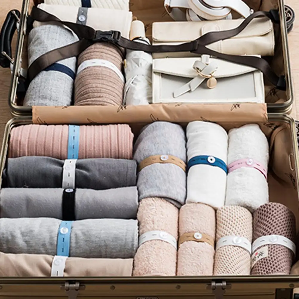 

Складной ремень для одежды D0m9, самоклеящаяся эластичная лента для хранения одежды, одежды, свитера, одежды в рулоне, для путешествий