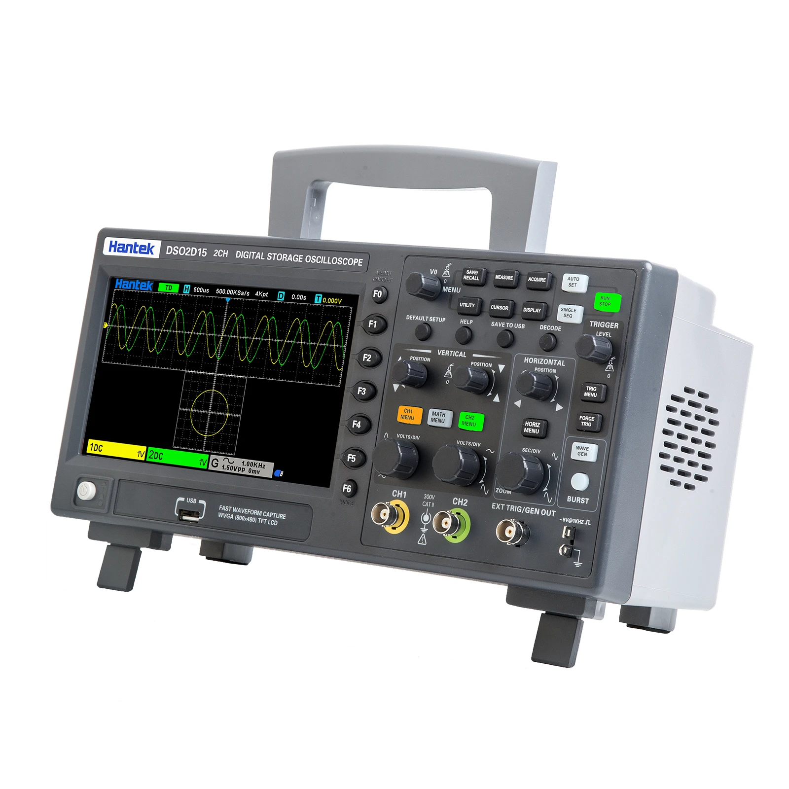 Цифровой осциллограф Hantek DSO2D15 2-канальный 150 МГц USB-Осциллограф портативный